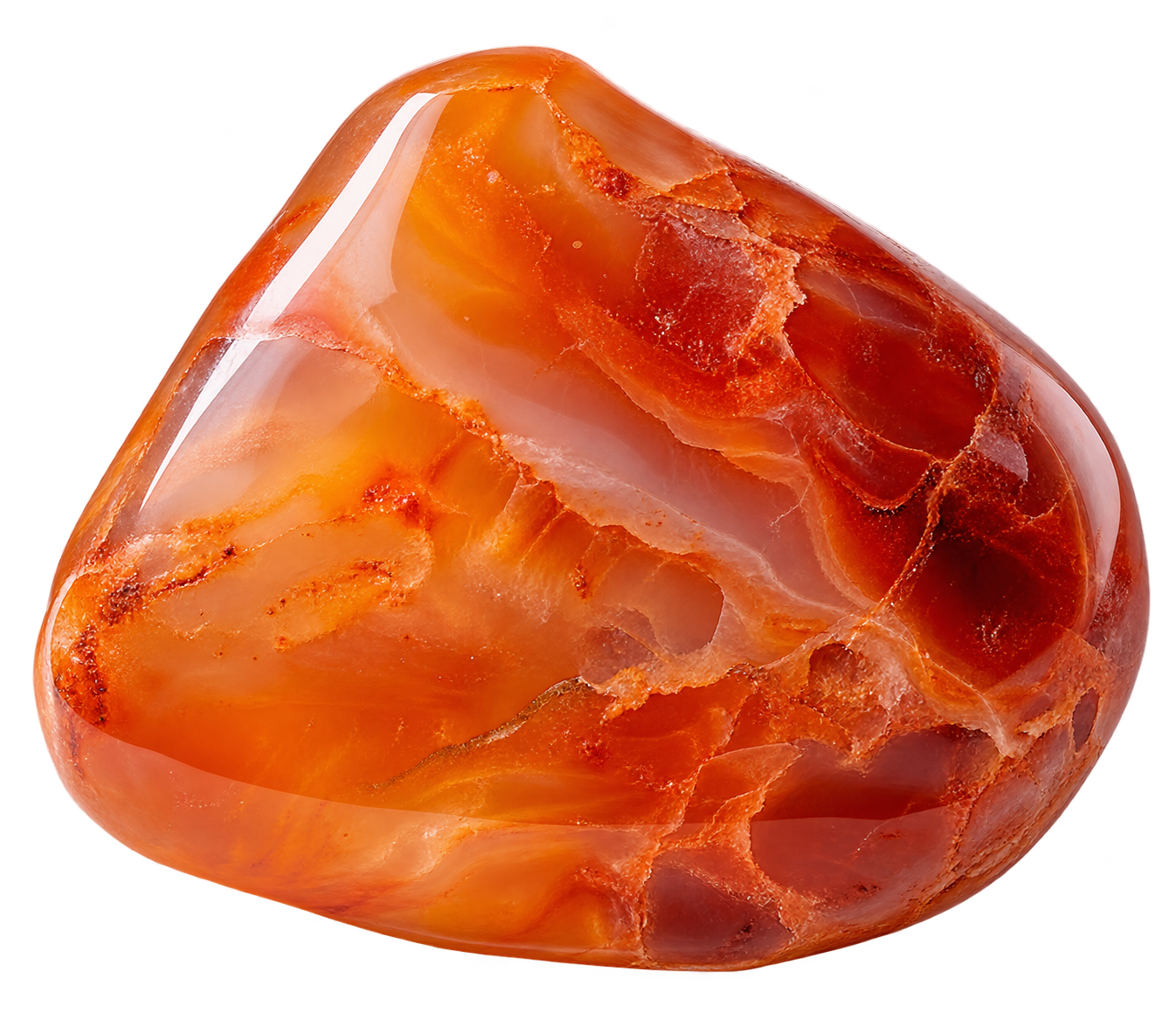 Double-terminated Carnelian display crystal